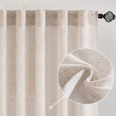 MIULEE Natural White Linen Curtains 96 Inch Long 2 Panels for Bedroom Living Room, Soft Thick Linen Textured Window Drapes Semi Sheer Light Filtering Rod Pocket Back Tab Neutral Farmhouse Cream Ivory - Miulee